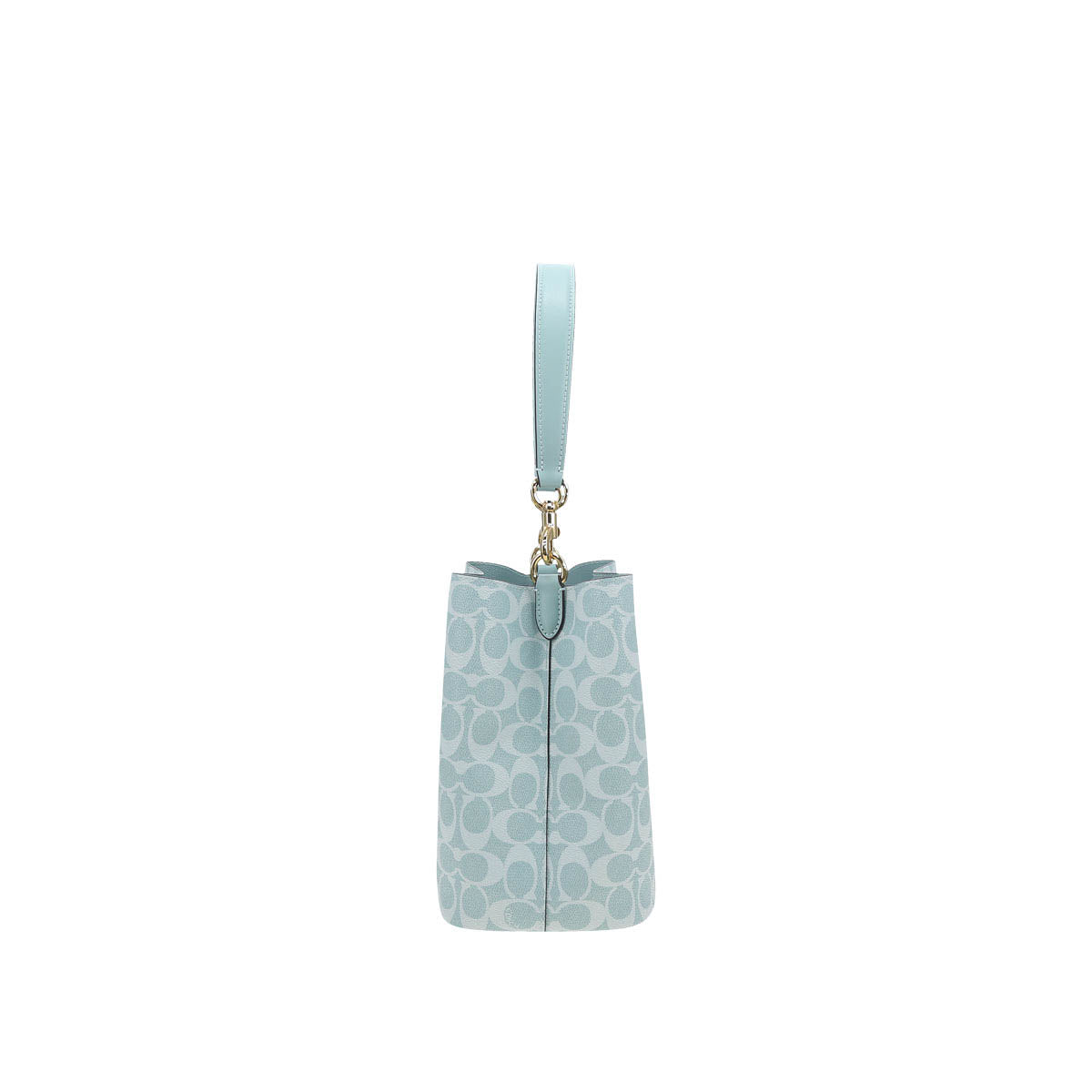 COACH Rowan 22 Brand Logo Classic Synthetic Leather Bucket Bag Handbag Small Women's Light Blue