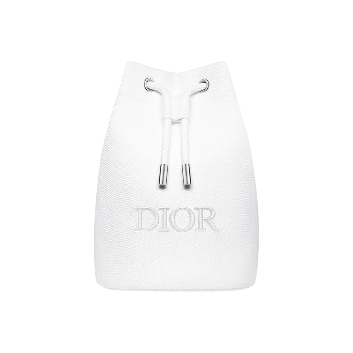 [Custom Makeup Bag] DIOR Chuyi Culture Moonlight Galaxy blingbling Sweet Daily Elegant Hollow Canvas Drawstring Handheld Bucket Bag Silver White