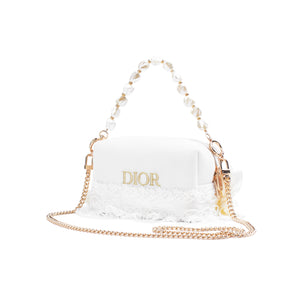 DIOR [Custom Makeup Bag] Amber Moonlight Beret Exquisite Elegance Lace Decoration Girly Heart Gentle Sweet Style Regular Velvet Makeup Bag