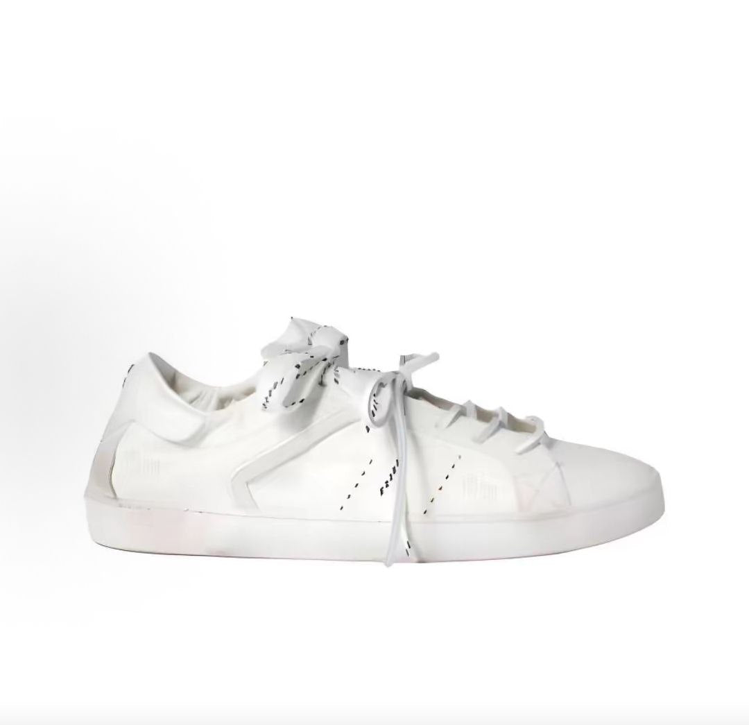 MIU MIU Ruches Women's Leather Round Toe Flat Lace-up Low-top Sneakers, White - Global Shopping