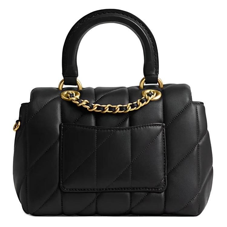 COACH Tabby 19 Quilted Decorative Chain Sheepskin Single Shoulder Handbag Small Women's Black