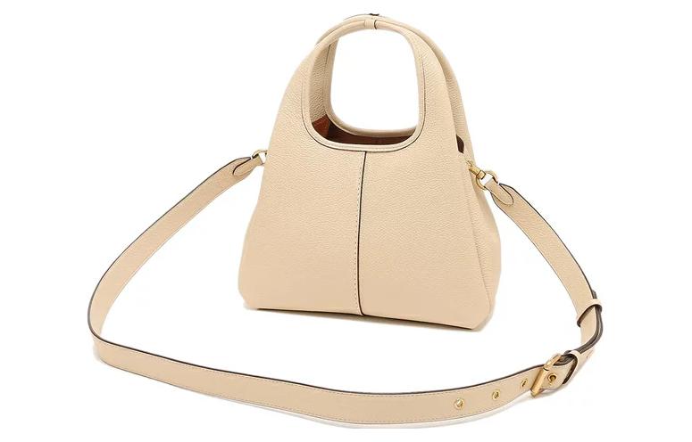 COACH Lana 23 Logo Stylish Simple Solid Color Leather Handbag Shoulder Bag Medium Size Women's Ivory White