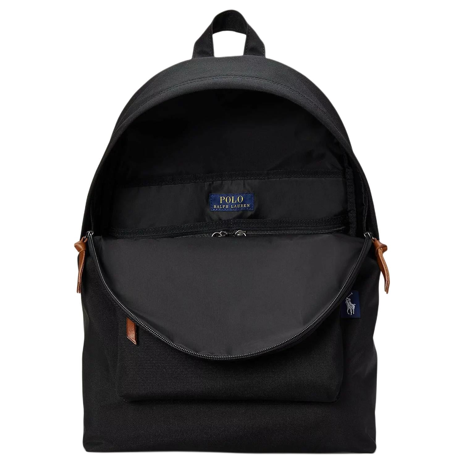 Polo Ralph Lauren logo zipper closure polyester backpack and backpack regular women's black style