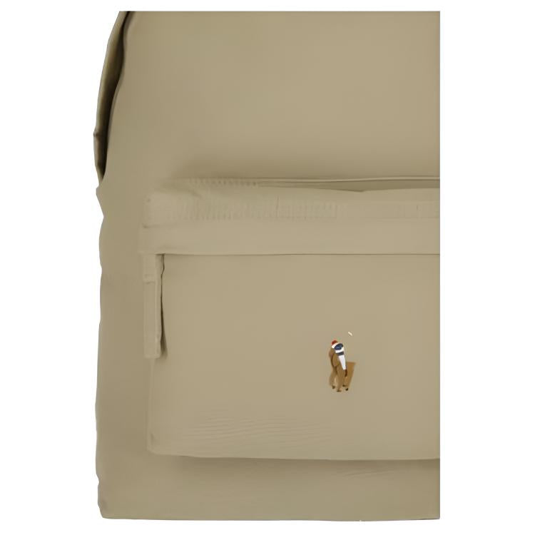 Polo Ralph Lauren brand logo canvas backpack unisex couple style khaki