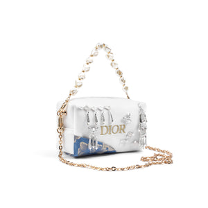 DIOR [Custom Makeup Bag] Amber White Butterfly Moon Makeup Bag Simple Standard