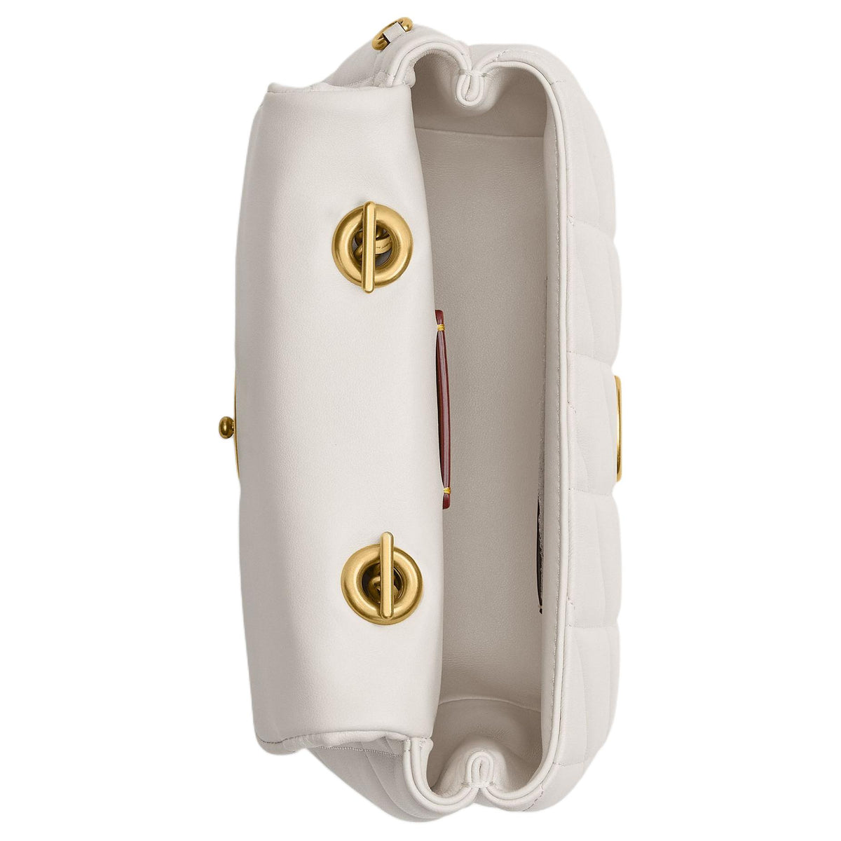 COACH Tabby 19 Quilted Decoration Sheepskin Crossbody Handbag Small Size Women's Chalk White