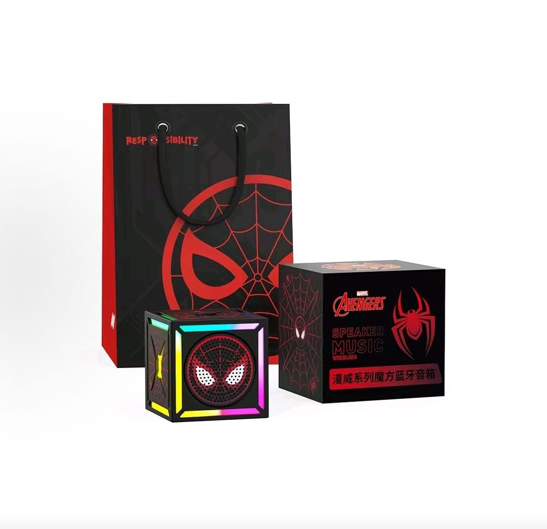 MARVEL MA-C15 Wireless Bluetooth Speaker with Avengers-themed Super Bass, 360° Surround Sound, Low Latency, and LED Lighting Effects