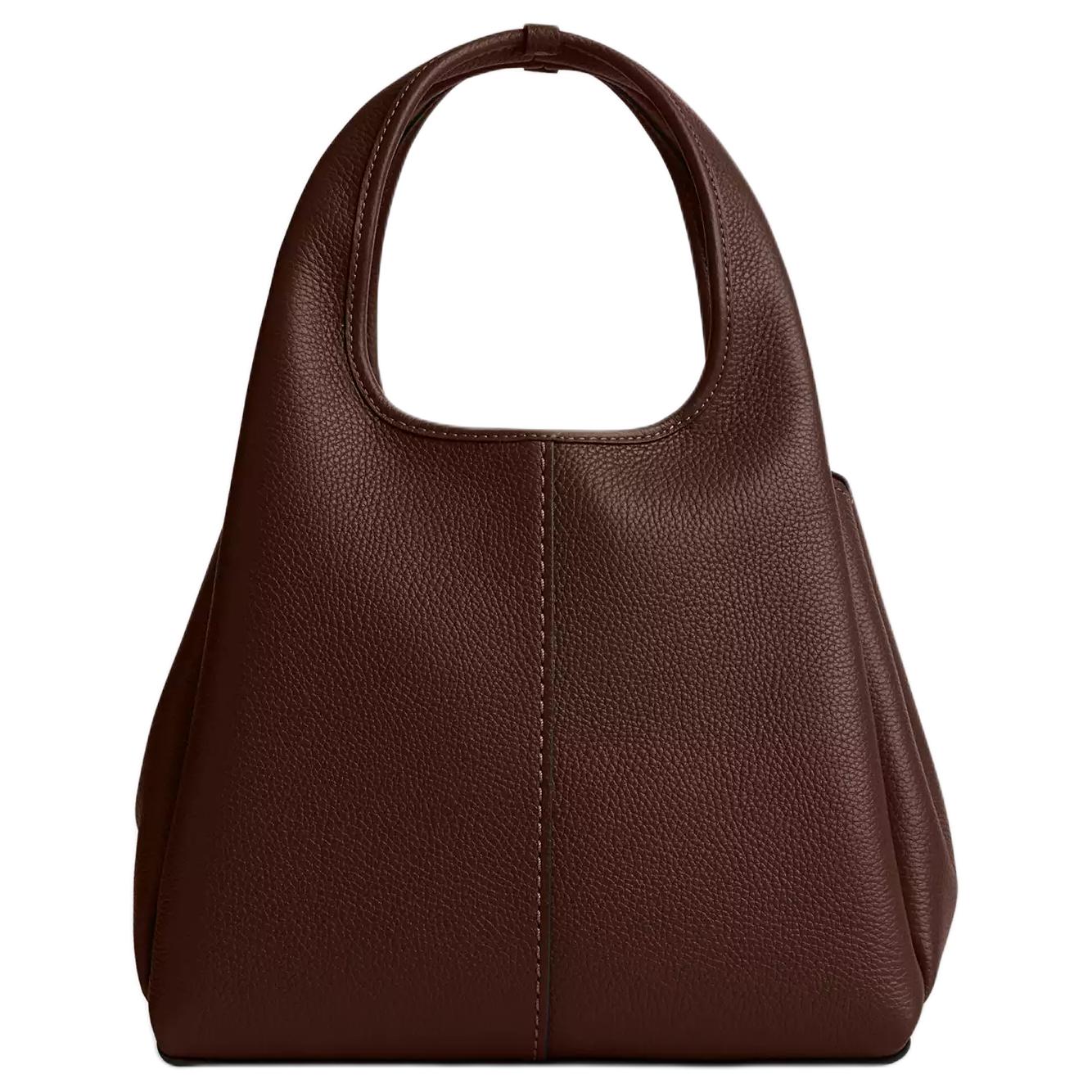 COACH Lana 22 Metal Logo Polished Pebble Leather Handbag Small Size Women's Brass Maple Color