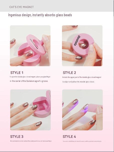 Ooolala automatic cat eye sucking device novices do not need to learn strong magnetic force to absorb wide light glass beads cat eye magnet