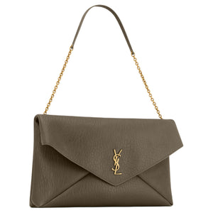 SAINT LAURENT YSL CASSANDRE CASSANDRE brand logo lambskin single shoulder bag extra large women's light musk color