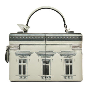 KARL LAGERFELD Galeries Lagerfeld Theatre Ballet Series Special Masterpiece Masterpiece Embossed Craft Brand Logo Leather Makeup Bag Women's White