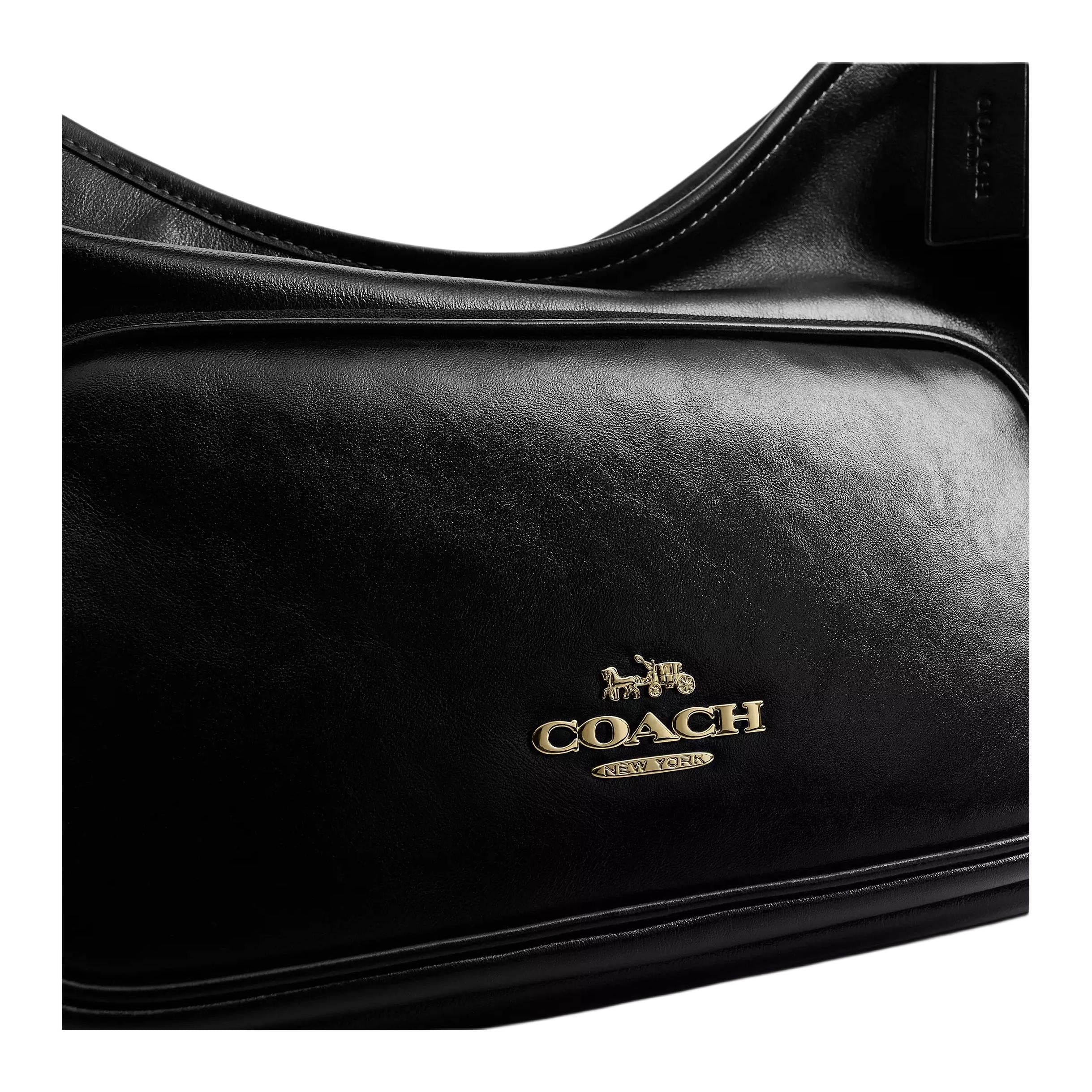COACH Laurel 30 Zipper Detachable Shoulder Strap Leather Single Shoulder Bag Large Women's Black