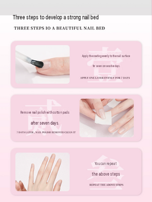 Ooolala Ladiiiesland Nail Polish, Tough Glue, Anti-Breakage, Nude Pink, Transparent Color, No-Bake Nail Bed