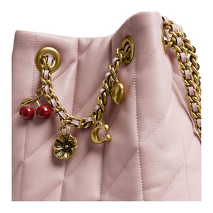 COACH Jade Qixi Festival Gift 15 Drawstring and Magnetic Closure Sheepskin Small Lucky Bag Crossbody Bag Mini Women's Pink