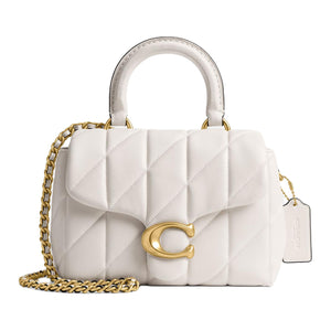 COACH Tabby 19 Quilted Decoration Sheepskin Crossbody Handbag Small Size Women's Chalk White