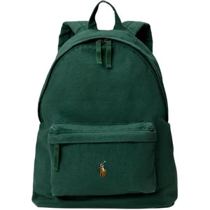 Polo Ralph Lauren Logo Embroidered Adjustable Shoulder Strap Cotton Backpack Unisex Couple Style Green