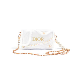 [Custom Makeup Bag] DIOR Amber Winter Variations Simple High-End Japanese Sweet Gentle Intellectual Style Embroidery Simple Regular Velvet Makeup Bag