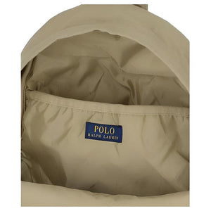 Polo Ralph Lauren brand logo canvas backpack unisex couple style khaki