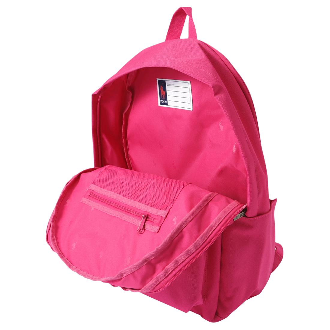 Polo Ralph Lauren Embroidered Pony Pattern Polyester Backpack Unisex Couple Pink