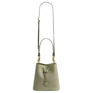 COACH Rowan 21 Letter-Embossed Gold Hardware Accessories Pebble Pattern Leather Bucket Bag Single Shoulder Small Women's Pistachio Green