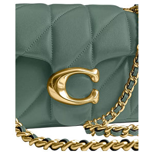 COACH Tabby 20 brass metal accessory leather shoulder bag small size women's gray-green