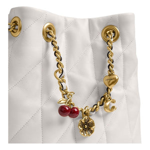 COACH Jade 15 Drawstring and Magnetic Closure Sheepskin Small Lucky Bag Single Shoulder Crossbody Mini Women's Chalk White