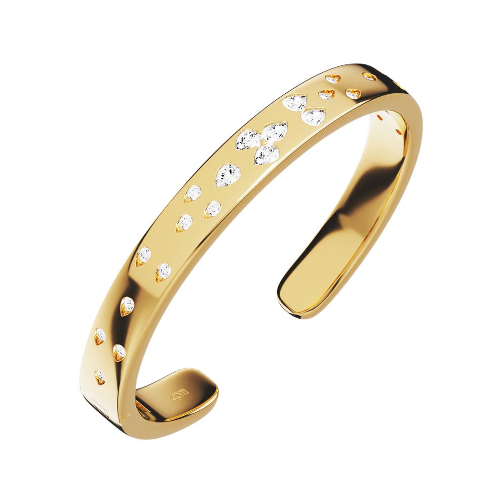 apm monaco Les Gouttelettes brand detail engraving bracelet, unisex couple style, gold