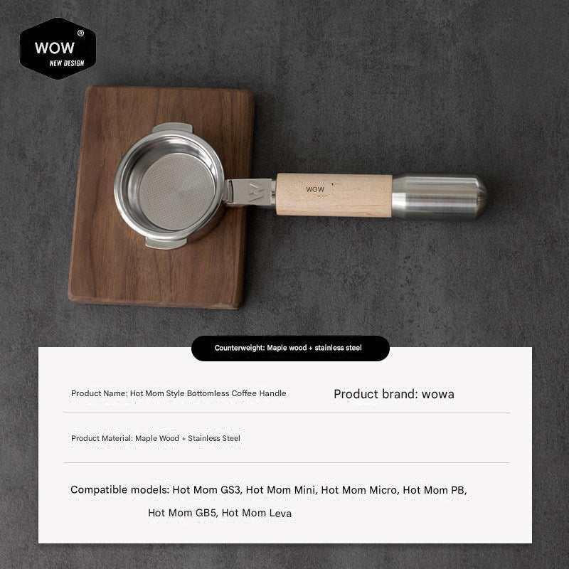 بورتافلتر Bottomless بمقبض خشب طبيعي لمكائن La Marzocco.