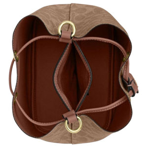 COACH Rowan 22 Brand Logo Classic Synthetic Leather Bucket Bag Single Shoulder Small Women's Brown