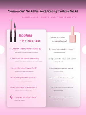 Oooola Cat's Eye Nail Pen 7-in-1 Lazy Nail Polish Glue One-Step Glue 2026 New Spring Festival Cat's Eye Pencil