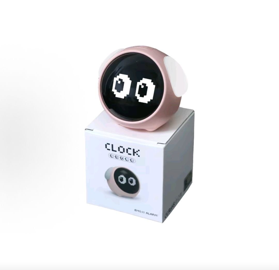 Liqiwu Electronic Pet Night Light, Smart Expression Alarm Clock, Voice-Controlled Light, Student and Children's Bedroom Desktop and Bedside Ornament