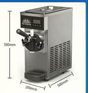 Commercial ice cream machine producing fresh soft serve ice cream