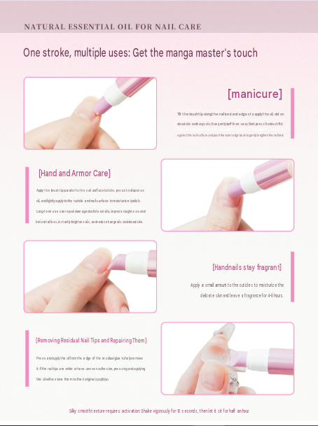 Ooolala 3-in-1 Serum Pen Moisturizing Nail Skin Removal Fingernail Tool Nail Polish Nutrient Solution