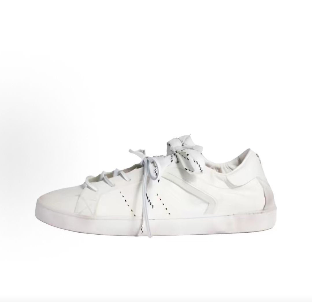 MIU MIU Ruches Women's Leather Round Toe Flat Lace-up Low-top Sneakers, White - Global Shopping