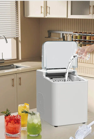 Ice Maker Machine designed to produce fresh ice cubes for everyday cold drinks at home and work.