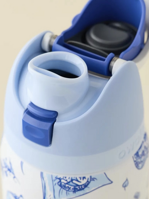 Owala New UO Co-Branded delft cat Blue Cat Insulated Cold Cup with Straw Sports Kettle 32oz