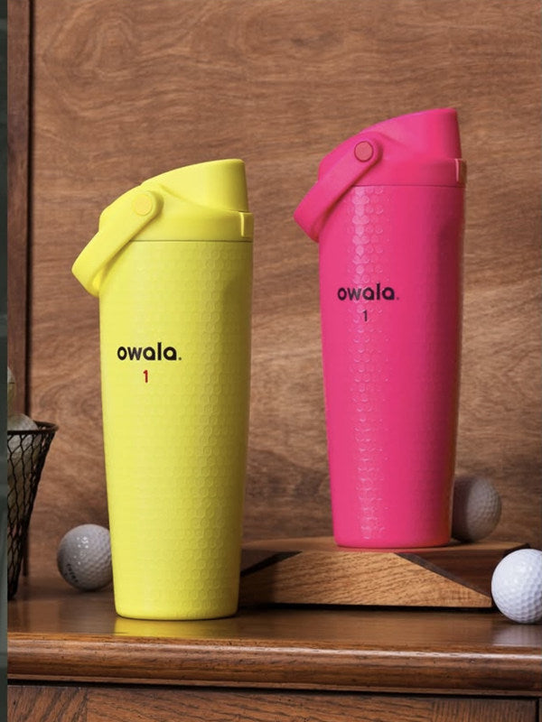 مطارة Owala FreeSip بسعة 30oz بتصميم جولف مميز ألوان نيون