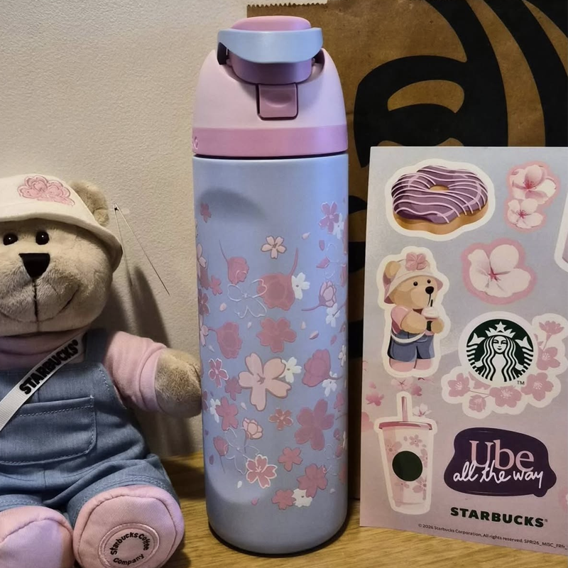 زمزمية Owala x Starbucks بتصميم Sakura الوردي المميز.