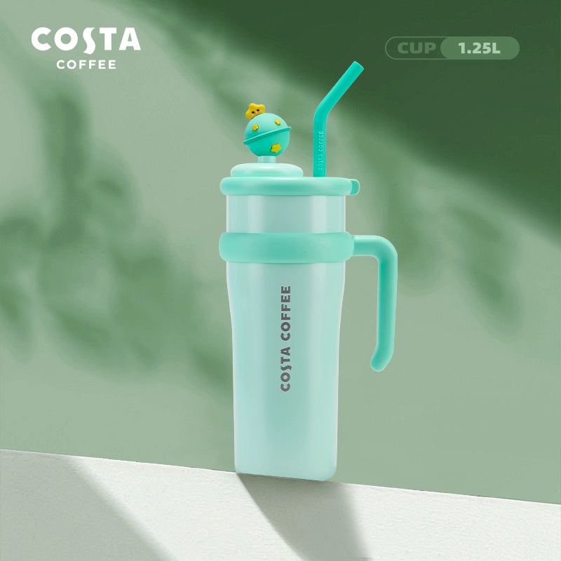 كوب حراري بألوان مبهجة من “Costa Coffee” مع مقبض وشفاطة، العدد محدود اصدارات محدودة