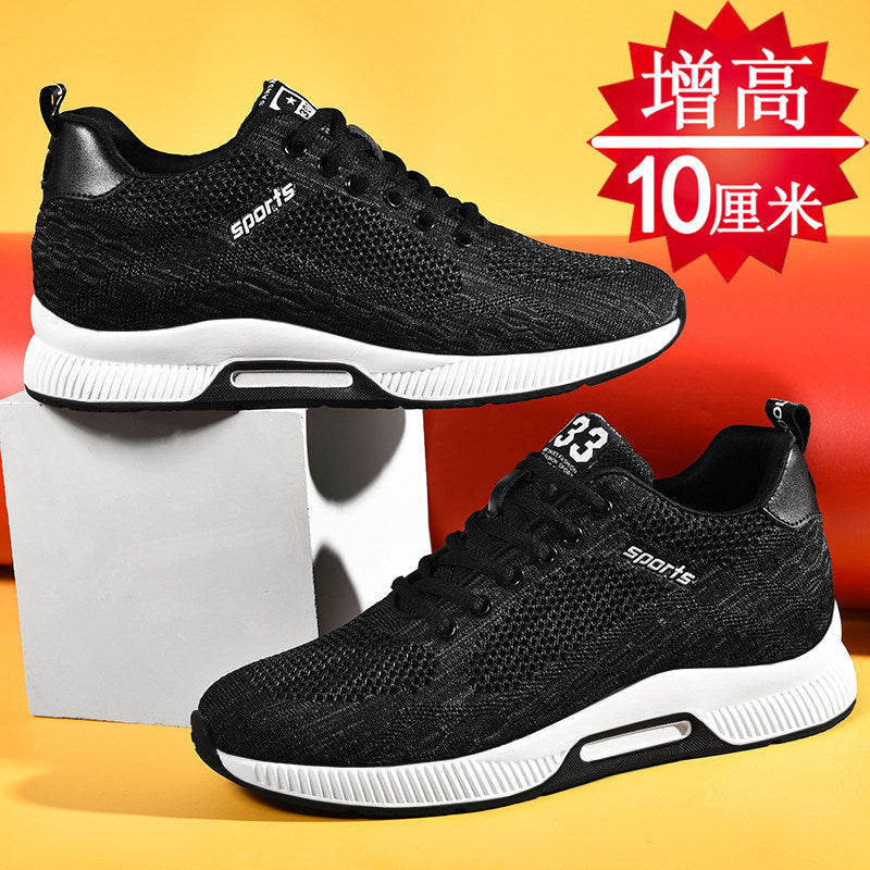 Spring height increase shoes men's 10cm inner height men's shoes 8cm sports leisure student mesh breathable and deodorant running shoes