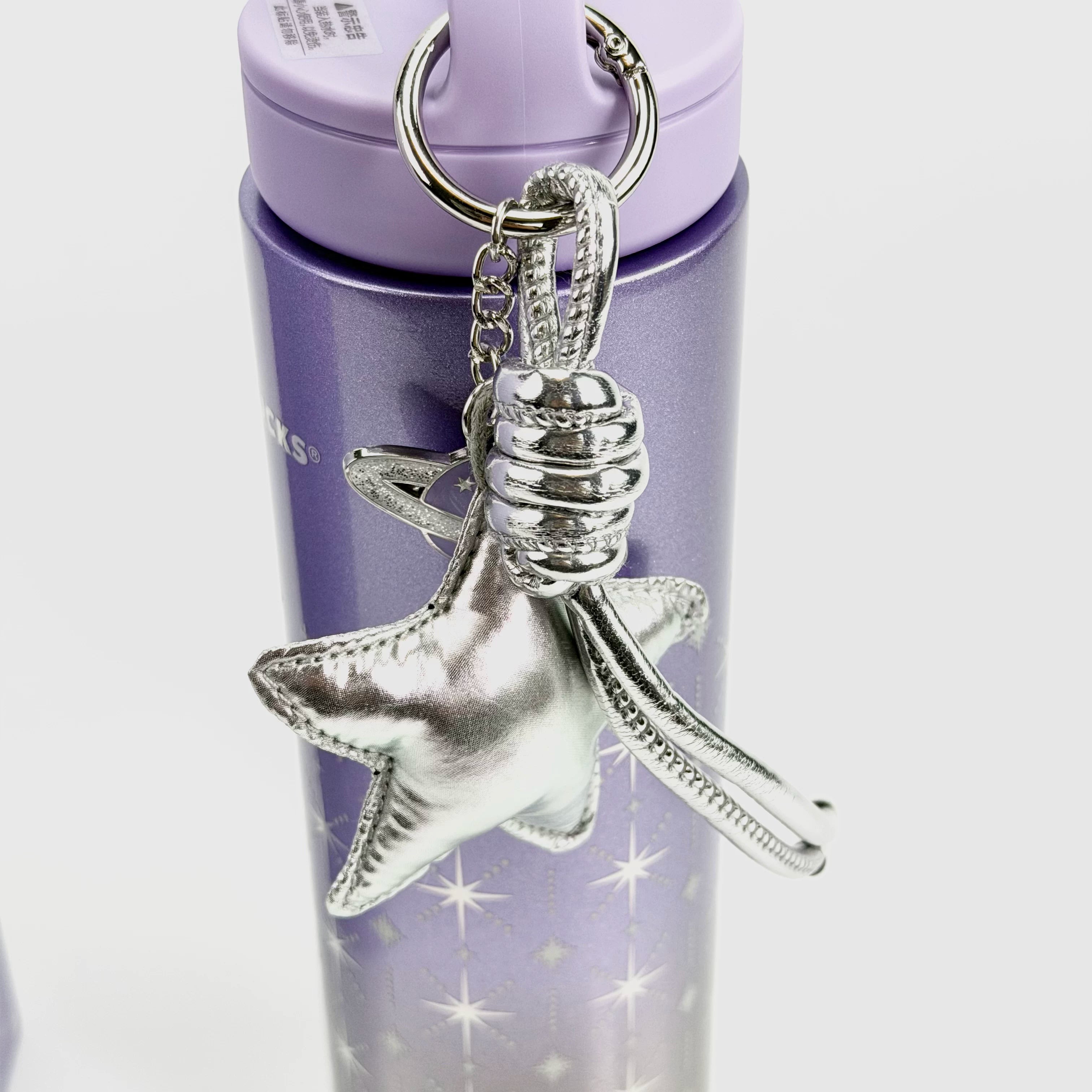 Starbucks Cup 2026 Purple Night Galaxy Series Gradient Color-Changing Portable Outdoor Stainless Steel Insulated Cup with Hanging Ornament