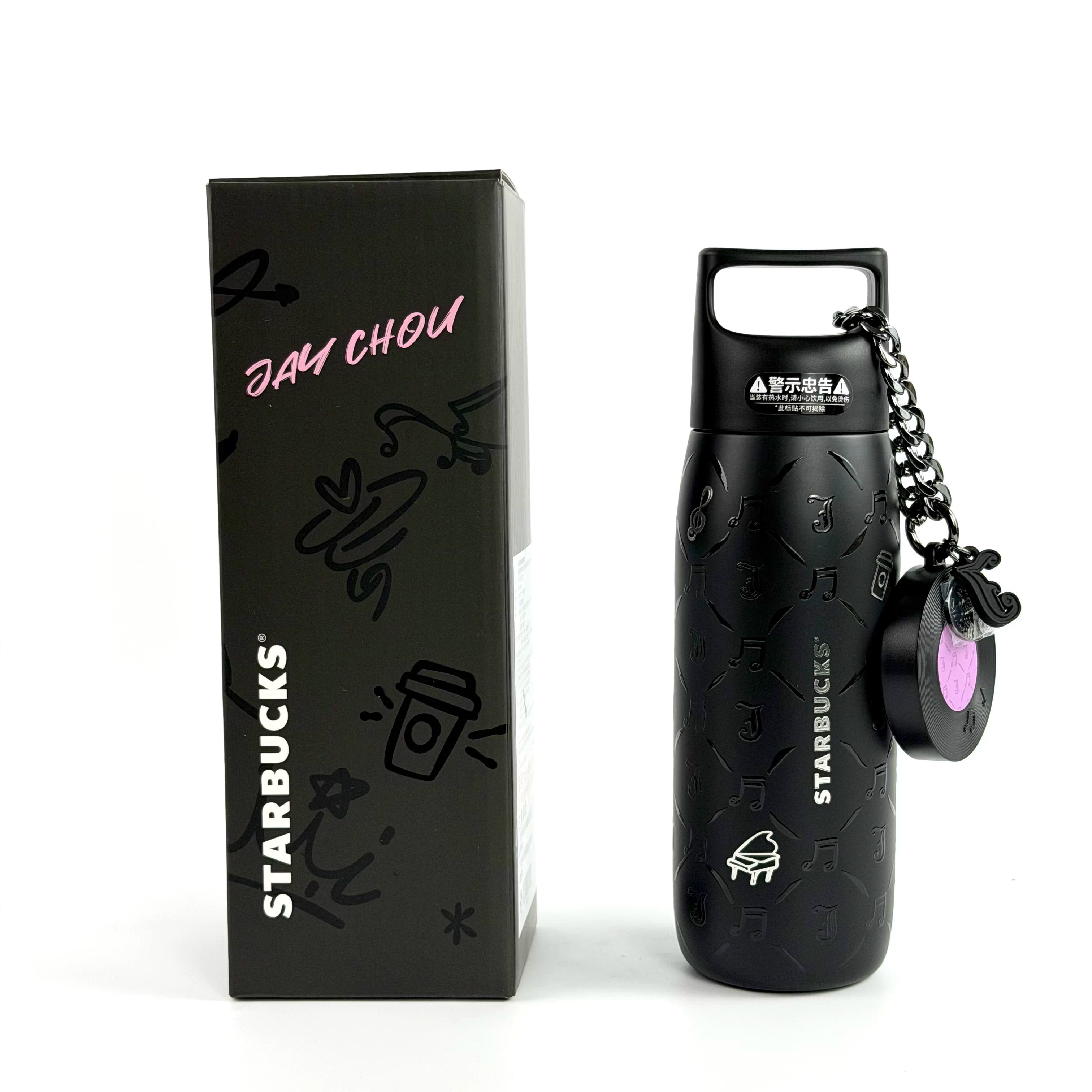 Starbucks Cup 2026 Coffee Overture JAY Jay Chou Collaboration Musical Note Print Handle Stainless Steel Insulated Cup