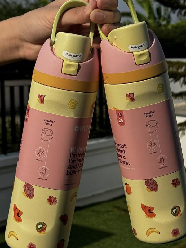 Owala's new anniversary limited tropical fruit insulated cup large capacity 24oz straw water cup FreeSip