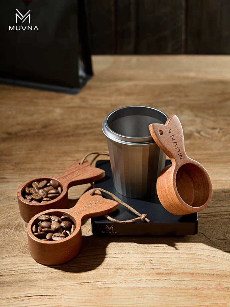 MUVNA Coffee Spoon 10g Coffee Beans Short-Handled Wood Quality Spoon Walnut Coffee Powder Measuring Small Spoon
