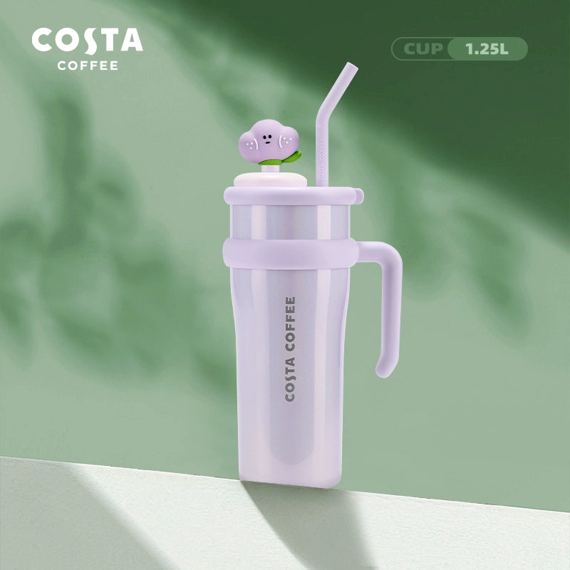 كوب حراري بألوان مبهجة من “Costa Coffee” مع مقبض وشفاطة، العدد محدود اصدارات محدودة