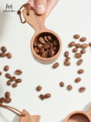 MUVNA Coffee Spoon 10g Coffee Beans Short-Handled Wood Quality Spoon Walnut Coffee Powder Measuring Small Spoon