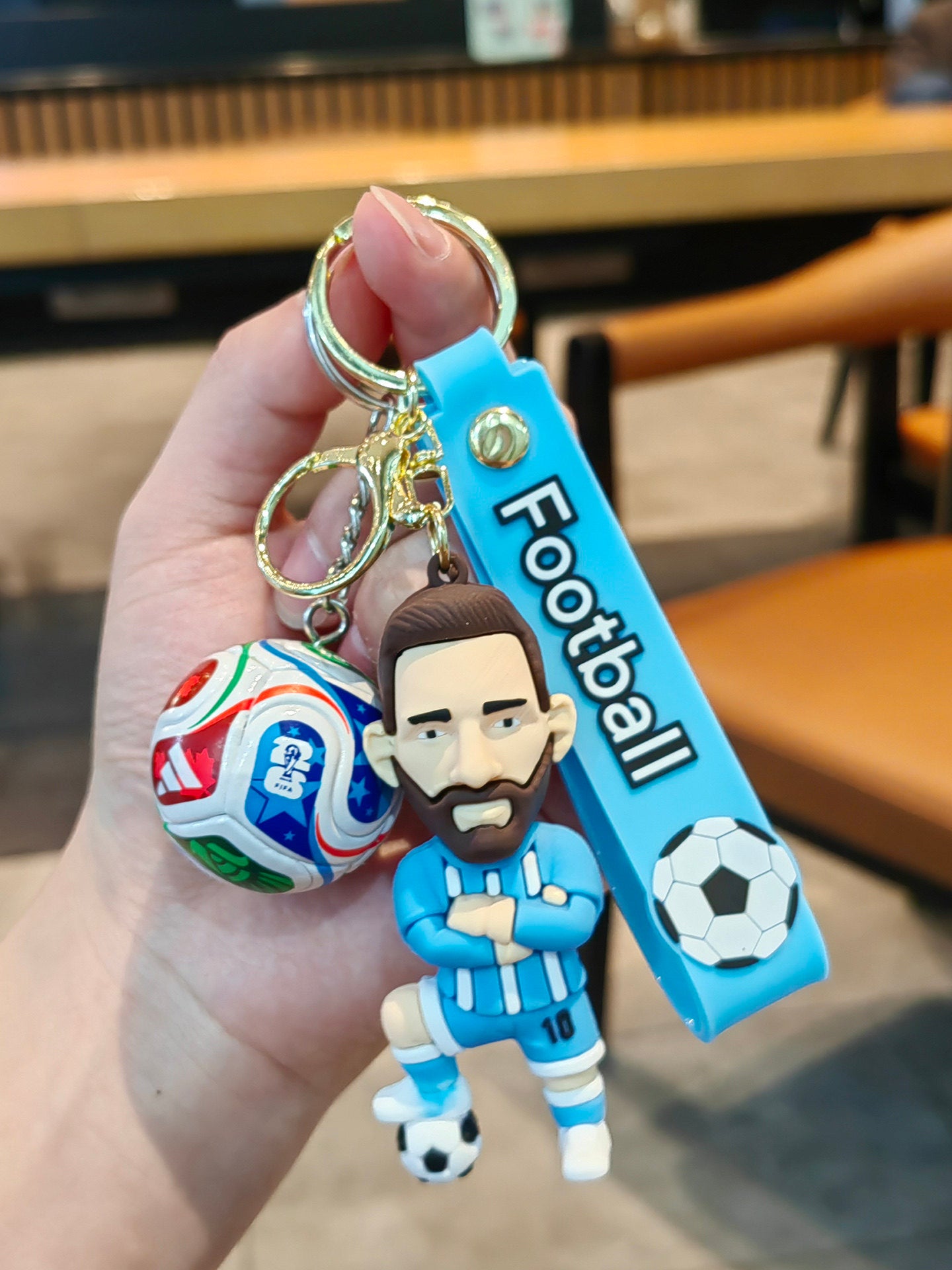 ميدالية مفاتيح Football بتصميم لاعبي كرة القدم المحترفين