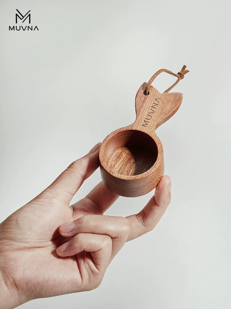 MUVNA Coffee Spoon 10g Coffee Beans Short-Handled Wood Quality Spoon Walnut Coffee Powder Measuring Small Spoon
