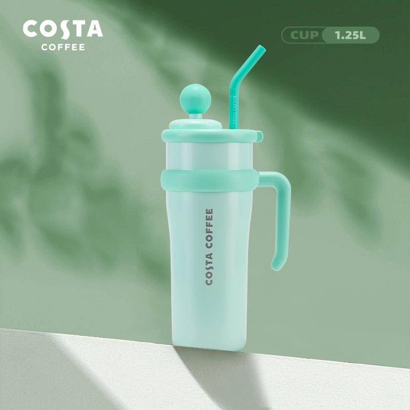 كوب حراري بألوان مبهجة من “Costa Coffee” مع مقبض وشفاطة، العدد محدود اصدارات محدودة