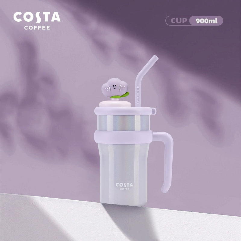 كوب حراري بألوان مبهجة من “Costa Coffee” مع مقبض وشفاطة، العدد محدود اصدارات محدودة